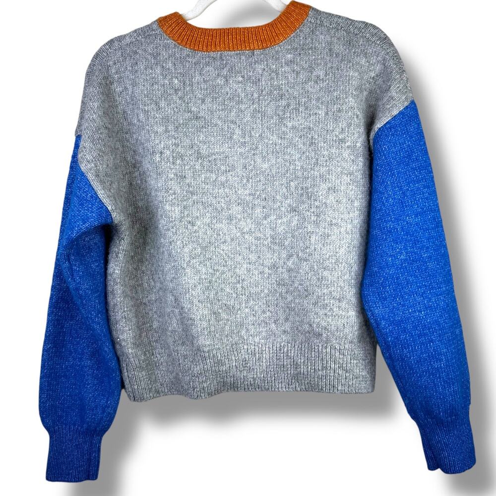 Copper Key Ribbed Color Block Pullover Oversized Knit Crewneck Sweater Small - Picture 4 of 6